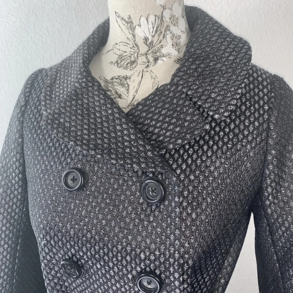 Gunmetal Metallic Brocade Tweed Peacoat - J. Crew Collection - Picture 15 of 16